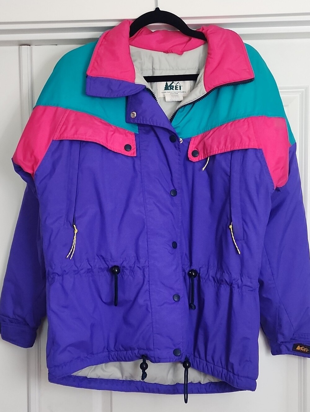 Vintage REI Colorblock Purple, Teal & Pink Winter Ski Jacket